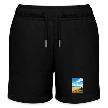Norfolk Coast Aonb Reise Poster Souvenir Farbe WP - Kinder Organic Joggingshorts Mini Bolter von Stanley/Stella - Schwarz - Vorne