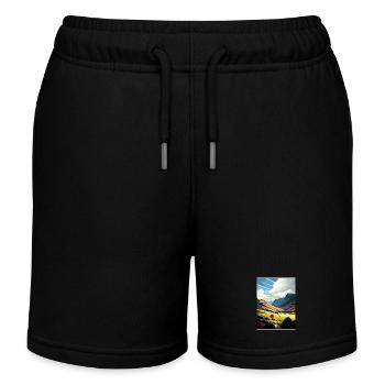 Clwydian Range Anob Vintage Reiseposter Souvenir - Kinder Organic Joggingshorts Mini Bolter von Stanley/Stella - Schwarz - Vorne