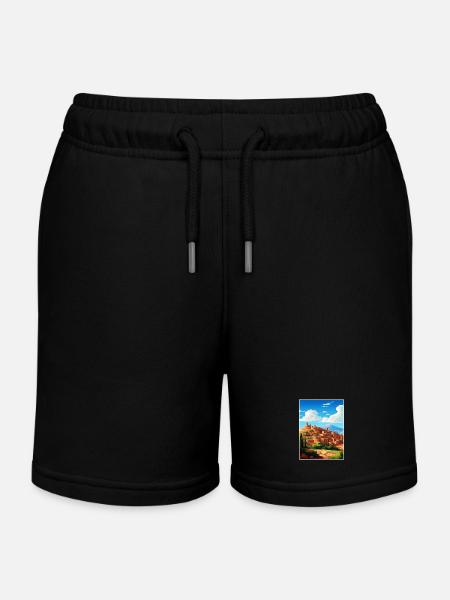 Marrakech Maroc Affiche de voyage Peinture Souvenir WPA - Short de jogging enfant bio Stanley/Stella - noir