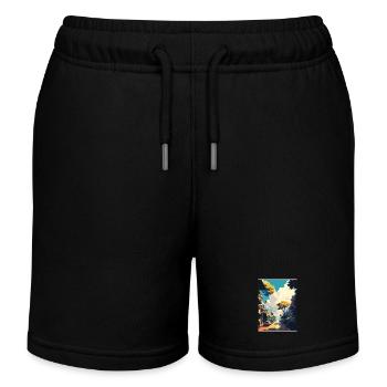 Hanoi Vietnam Reise Poster Souvenir Malerei WPA - Kinder Organic Joggingshorts Mini Bolter von Stanley/Stella - Schwarz - Vorne