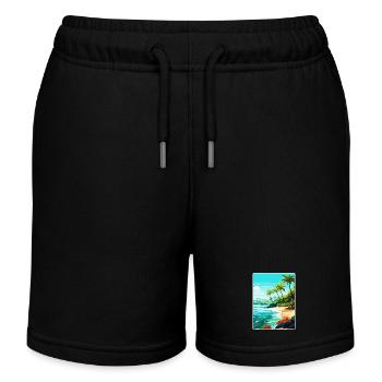 Malediven Süd Aisa Vintage Reiseposter Souvenir - Kinder Organic Joggingshorts Mini Bolter von Stanley/Stella - Schwarz - Vorne