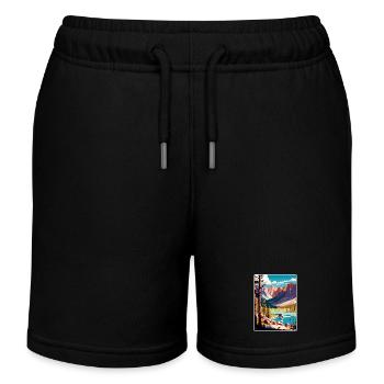 Great Basin National Park Travel Poster Souvenir - Kids Organic Sweat Shorts by Stanley/Stella - black - Front