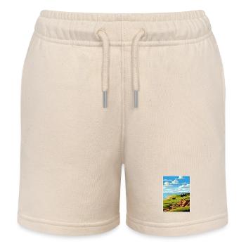 Whistling Straits Golf Course Travel Poster - Kids Organic Sweat Shorts by Stanley/Stella - soft Ecru - Front