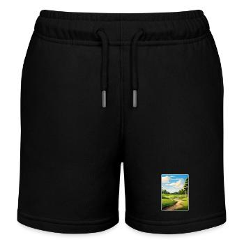 Shadow Creek Golfplatz Reiseposter Souvenir - Kinder Organic Joggingshorts Mini Bolter von Stanley/Stella - Schwarz - Vorne