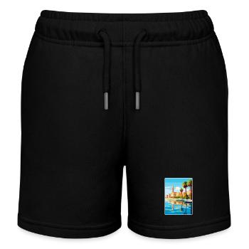 Zagreb Croatie Voyage Affiche Peinture Souvenir WPA - Short de jogging enfant bio Stanley/Stella - noir - Devant