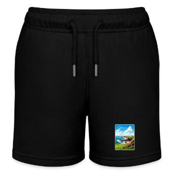 Lands End Cornouailles Angleterre Affiche de voyage souvenir - Short de jogging enfant bio Stanley/Stella - noir - Devant