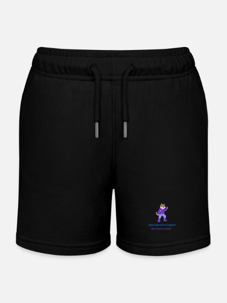Every adventure begins with a step - Kids Organic Sweat Shorts by Stanley/Stella - black