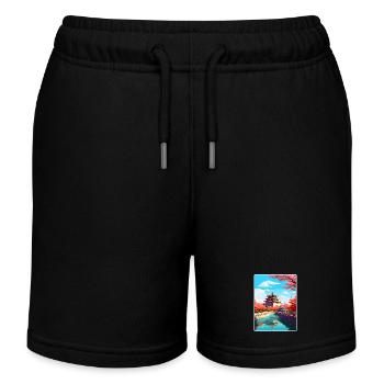 Pékin Chine Voyage Affiche Souvenir Peinture WPA - Short de jogging enfant bio Stanley/Stella - noir - Devant