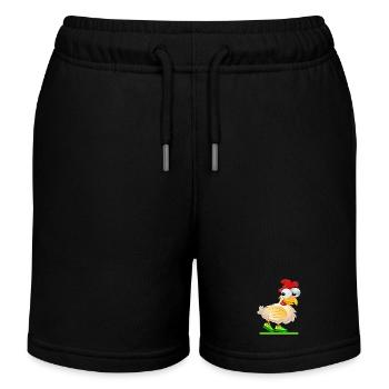 HÜHNER COMIC LAUFEN RENNEN - Kinder Organic Joggingshorts Mini Bolter von Stanley/Stella - Schwarz - Vorne