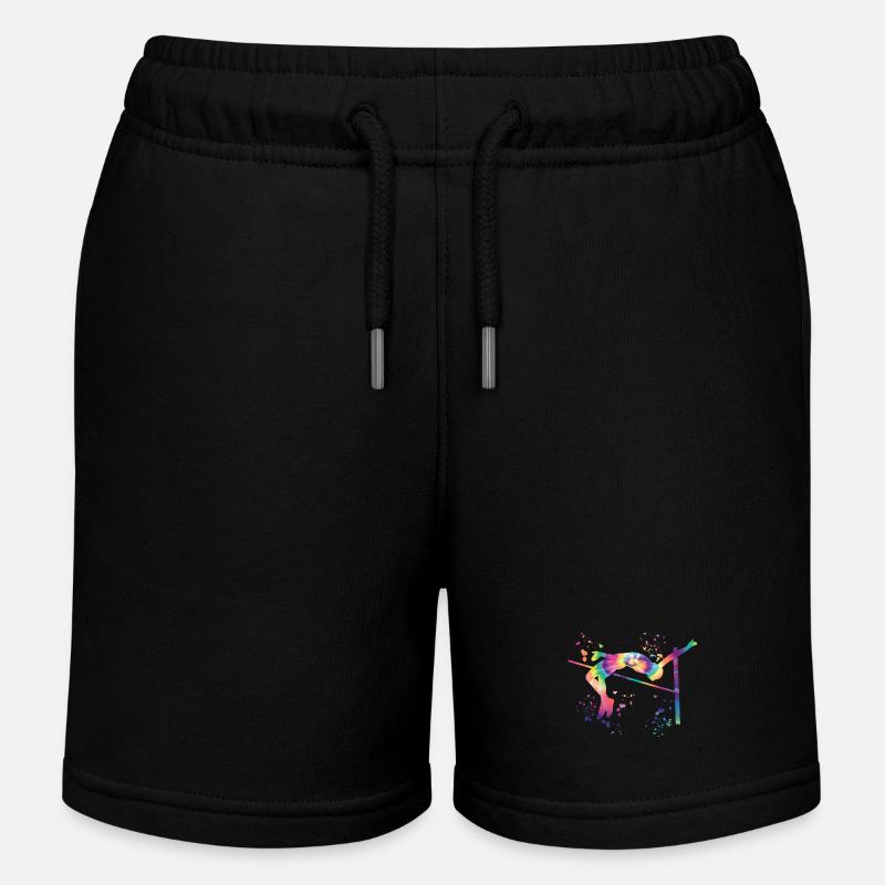 Hochspringer Wasserfarben Hochsprung - Kinder Organic Joggingshorts Mini Bolter von Stanley/Stella - Schwarz
