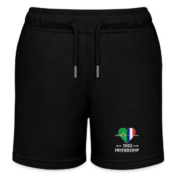 Brasilien und Frankreich 100% Freundschaft - Kinder Organic Joggingshorts Mini Bolter von Stanley/Stella - Schwarz - Vorne