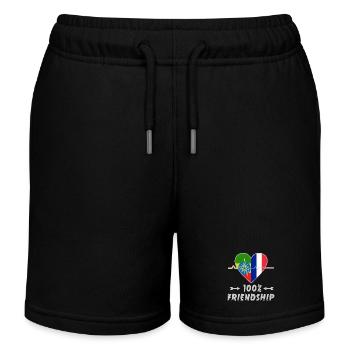 Ethiopia and France 100% friendship - Kids Organic Sweat Shorts by Stanley/Stella - black - Front