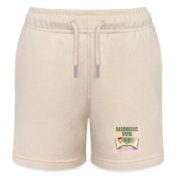 MISSING YOU - CHICKEN BED - Kids Organic Sweat Shorts by Stanley/Stella - soft Ecru - Front