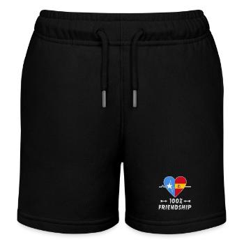 Somalia und Spanien 100% Freundschaft - Kinder Organic Joggingshorts Mini Bolter von Stanley/Stella - Schwarz - Vorne