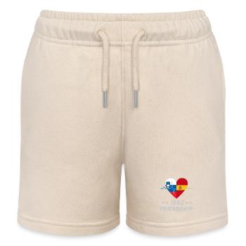 Slowenien und Spanien 100% Freundschaft - Kinder Organic Joggingshorts Mini Bolter von Stanley/Stella - Natur - Vorne