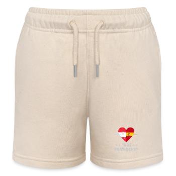 L'Autriche et l'Espagne 100% amitié - Short de jogging enfant bio Stanley/Stella - écru doux - Devant