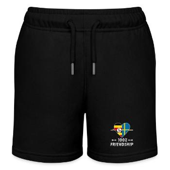 Uganda and Sweden 100% friendship - Kids Organic Sweat Shorts by Stanley/Stella - black - Front