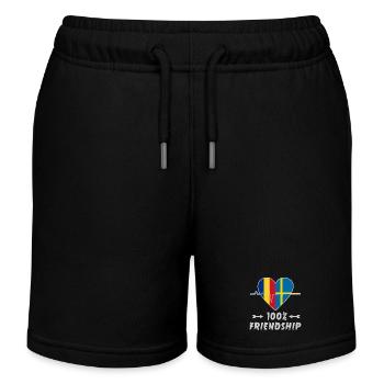 Rumänien und Schweden 100% Freundschaft - Kinder Organic Joggingshorts Mini Bolter von Stanley/Stella - Schwarz - Vorne