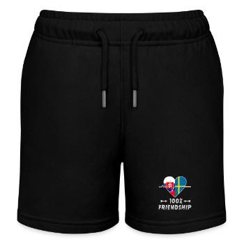 Slowakei und Schweden 100% Freundschaft - Kinder Organic Joggingshorts Mini Bolter von Stanley/Stella - Schwarz - Vorne