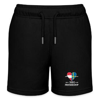 Österreich und Schweden 100% Freundschaft - Kinder Organic Joggingshorts Mini Bolter von Stanley/Stella - Schwarz - Vorne