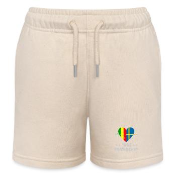 Mali and Sweden 100% friendship - Kids Organic Sweat Shorts by Stanley/Stella - soft Ecru - Front