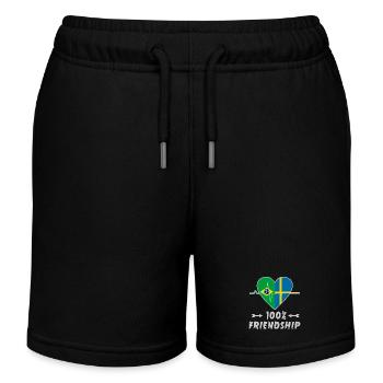 Brasilien und Schweden 100% Freundschaft - Kinder Organic Joggingshorts Mini Bolter von Stanley/Stella - Schwarz - Vorne