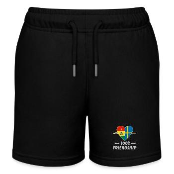 Bolivien und Schweden 100% Freundschaft - Kinder Organic Joggingshorts Mini Bolter von Stanley/Stella - Schwarz - Vorne