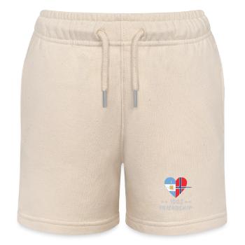 Argentinien und Norwegen 100% Freundschaft - Kinder Organic Joggingshorts Mini Bolter von Stanley/Stella - Natur - Vorne