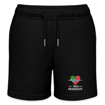 Ethiopia and Norway 100% friendship - Kids Organic Sweat Shorts by Stanley/Stella - black - Front