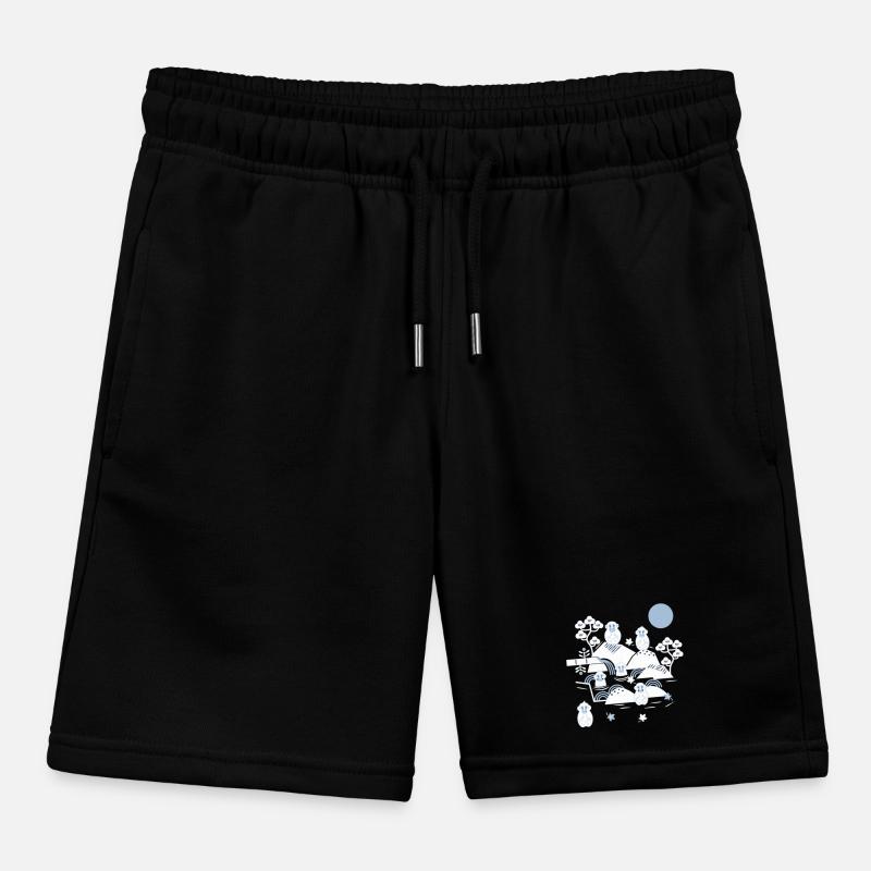 Singes frissonnants dans une source chaude l blanc bleu marine Short de jogging enfant bio Stanley/Stella