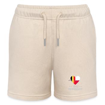 Belgien und Polen 100% Freundschaft - Kinder Organic Joggingshorts Mini Bolter von Stanley/Stella - Natur - Vorne
