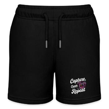 Capturer, créer, répéter - Short de jogging enfant bio Stanley/Stella - noir - Devant