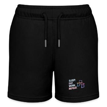 Dormir Manger Travailler Répéter Design au néon - Short de jogging enfant bio Stanley/Stella - noir - Devant
