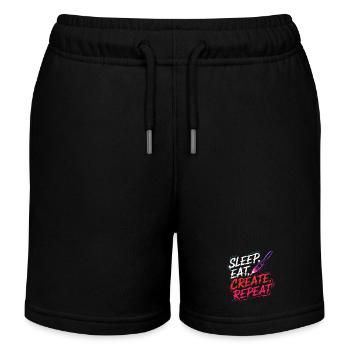 Dormir Manger Créer Répéter - Short de jogging enfant bio Stanley/Stella - noir - Devant