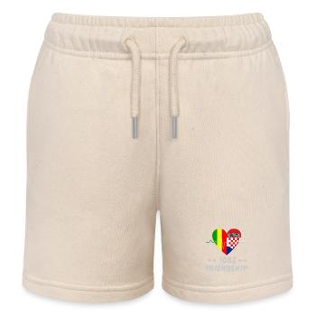 Mali and Croatia 100% friendship - Kids Organic Sweat Shorts by Stanley/Stella - soft Ecru - Front