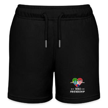 Ethiopia and Croatia 100% friendship - Kids Organic Sweat Shorts by Stanley/Stella - black - Front