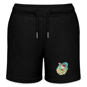 Volleyball Player Comic Style - Kids Organic Sweat Shorts by Stanley/Stella - black - Front