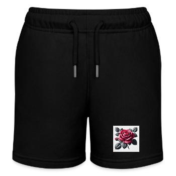Rote Rose - Kinder Organic Joggingshorts Mini Bolter von Stanley/Stella - Schwarz - Vorne