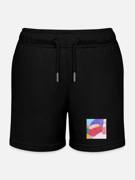 Peintures murales colorées - Short de jogging enfant bio Stanley/Stella - noir