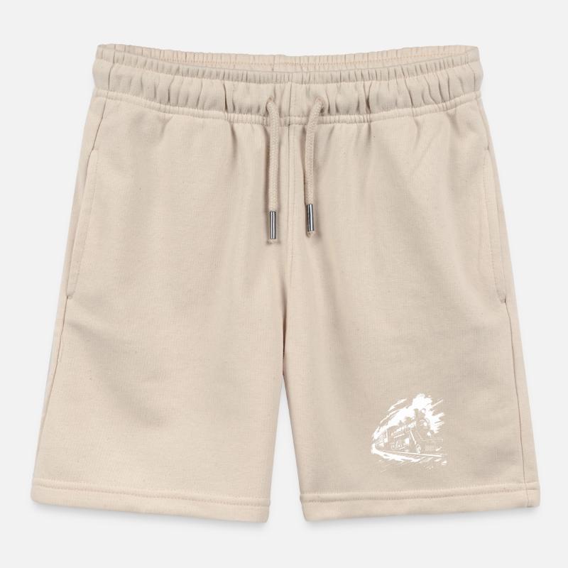 Railway Drawing Kids Organic Sweat Shorts by Stanley/Stella