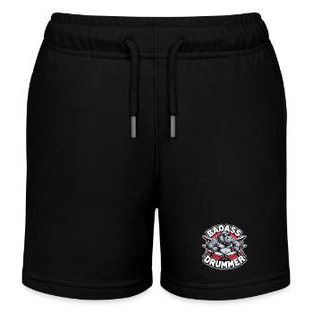 Badass Drummer Hippo Cool Gift - Short de jogging enfant bio Stanley/Stella - noir - Devant