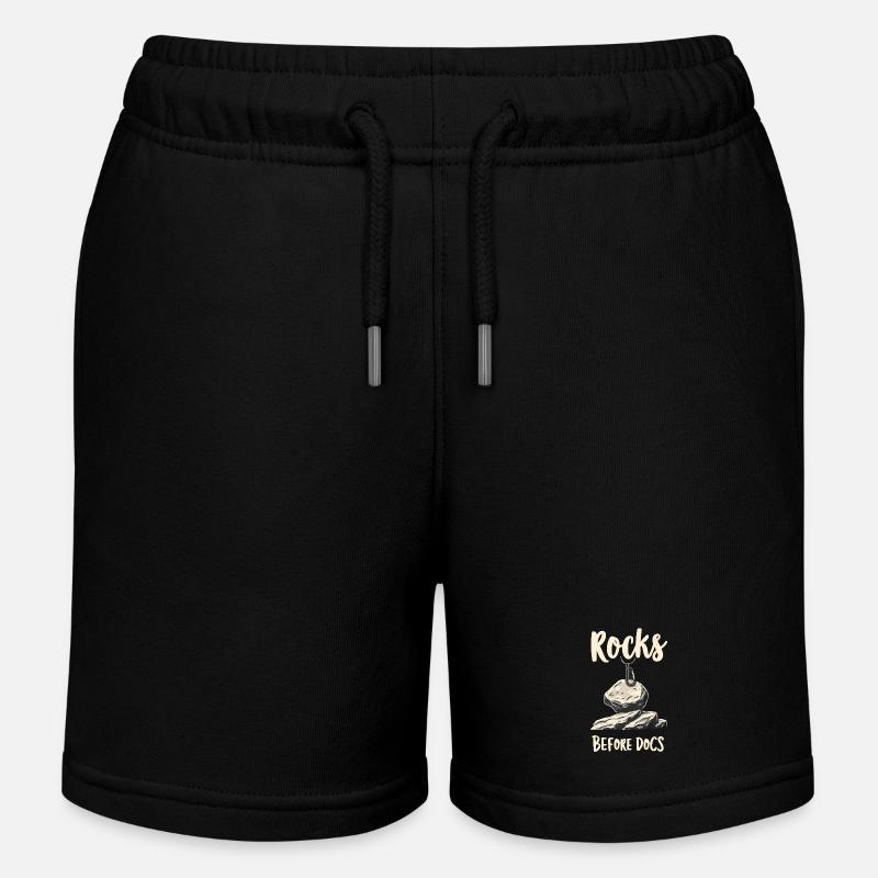 Rocks Before Docs - Kids Organic Sweat Shorts by Stanley/Stella - black