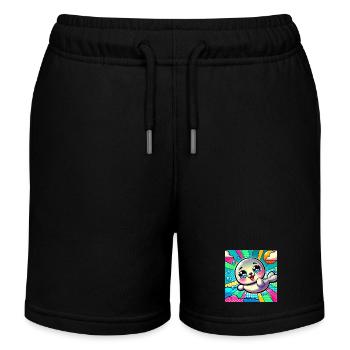 Bunte robbe - Kinder Organic Joggingshorts Mini Bolter von Stanley/Stella - Schwarz - Vorne