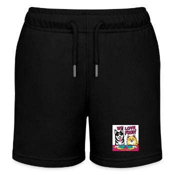 Chiens comiques - Nous aimons la nourriture - Short de jogging enfant bio Stanley/Stella - noir - Devant