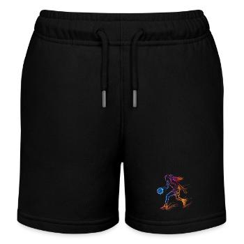 Basketballspielerin Skizze - Kinder Organic Joggingshorts Mini Bolter von Stanley/Stella - Schwarz - Vorne