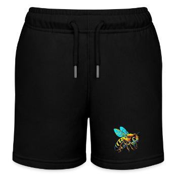 Biene - Kinder Organic Joggingshorts Mini Bolter von Stanley/Stella - Schwarz - Vorne