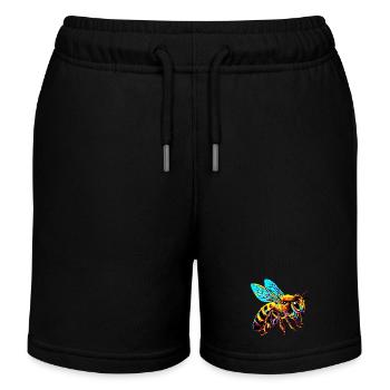 Biene - Kinder Organic Joggingshorts Mini Bolter von Stanley/Stella - Schwarz - Vorne