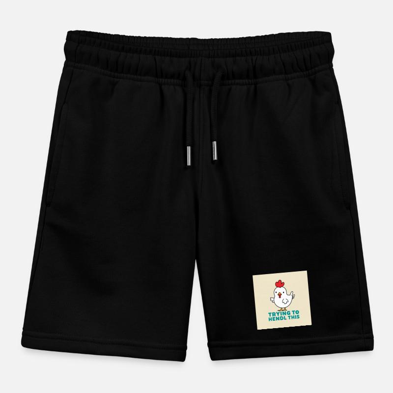 Chicken "Trying to hendl this" Kids Organic Sweat Shorts by Stanley/Stella