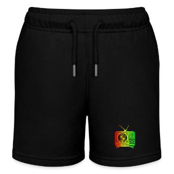Retro TV – Oldschool Vibes - Kids Organic Sweat Shorts by Stanley/Stella - black - Front