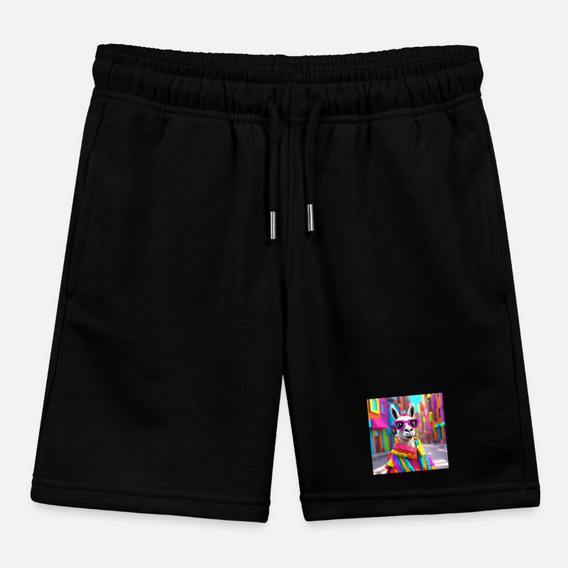Llama, Alpaca, Funny Llama Kids Organic Sweat Shorts by Stanley/Stella